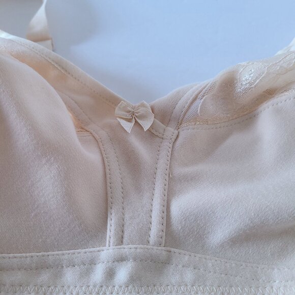 PLUSFORM 100% COTTON COMFORT BRA FULL COVERAGE WIRE FREE STYLE 16041/ 38B Beige - Picture 8 of 10